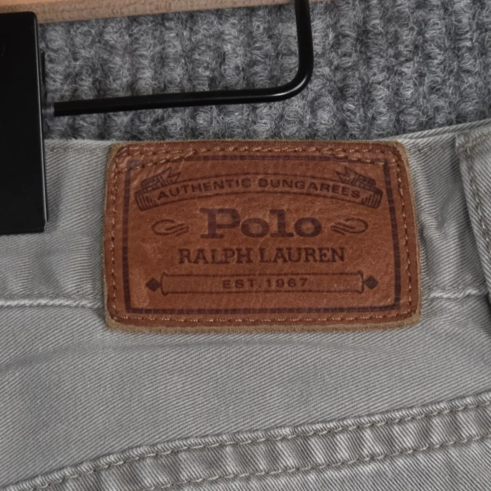 Polo Ralph Lauren Straight 650 Pants Mens 38x32 Gray Cotton Denim Style Y2K Gorp